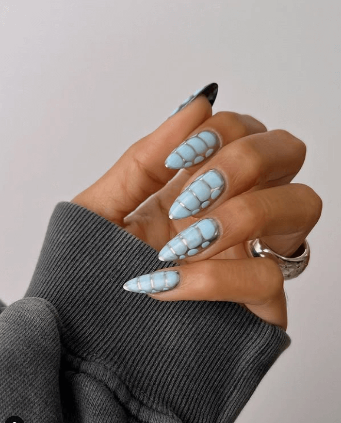 Blue Croc Nails