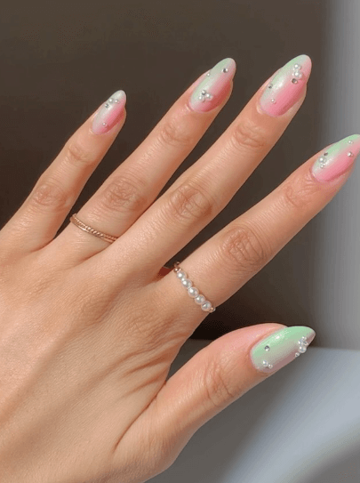 Milky Iridescent Nails