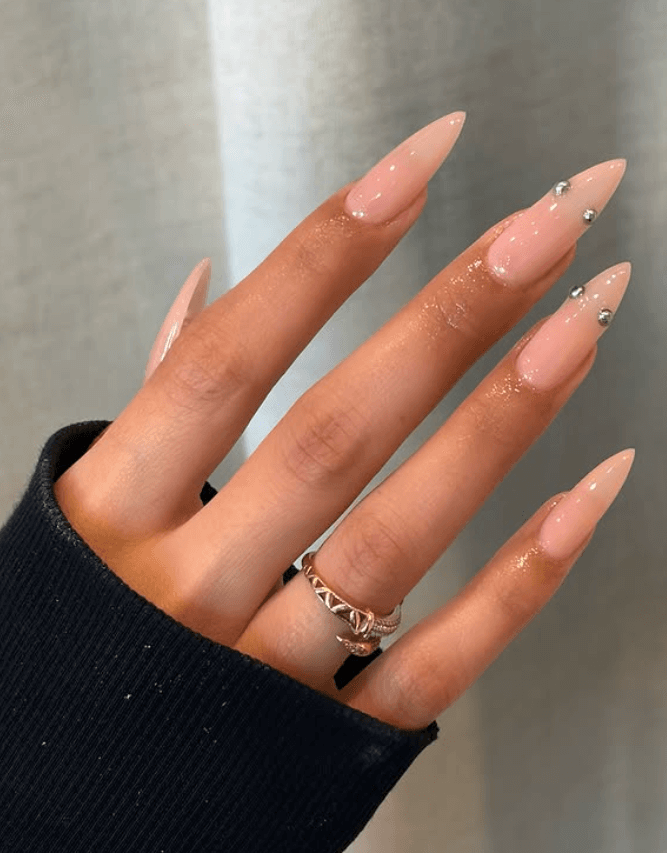 glazed pink nails