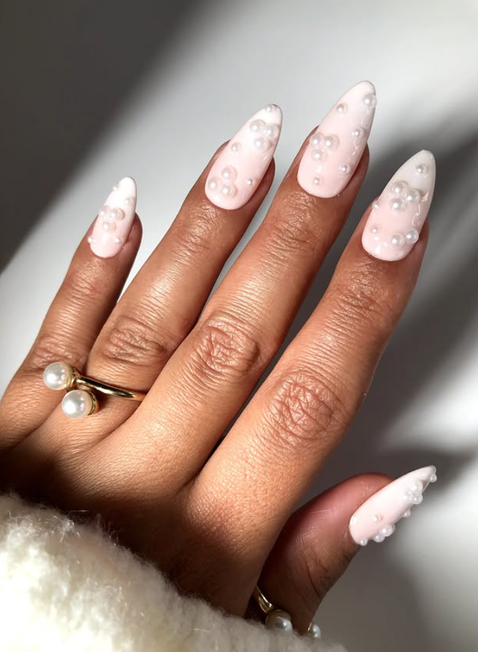 wedding pearl nails