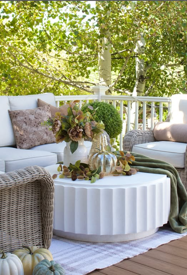 back patio cozy fall decor