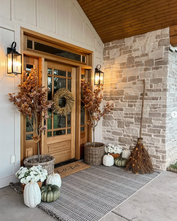 fall home decor front door wreath