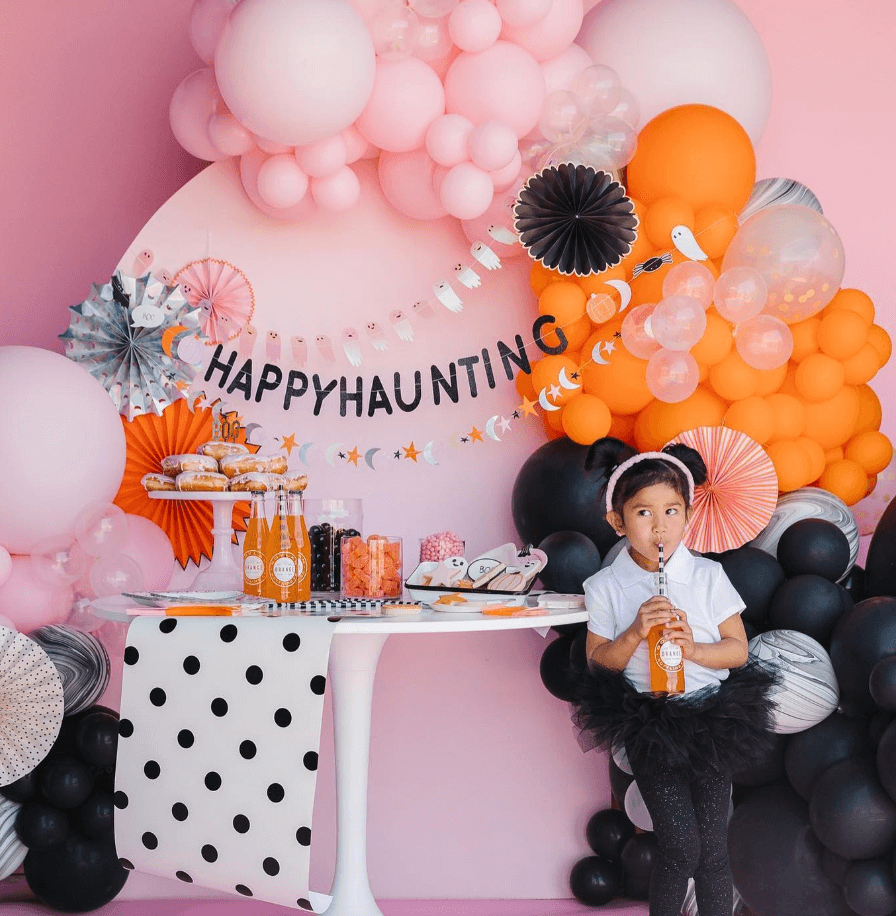 cute pink kids halloween party