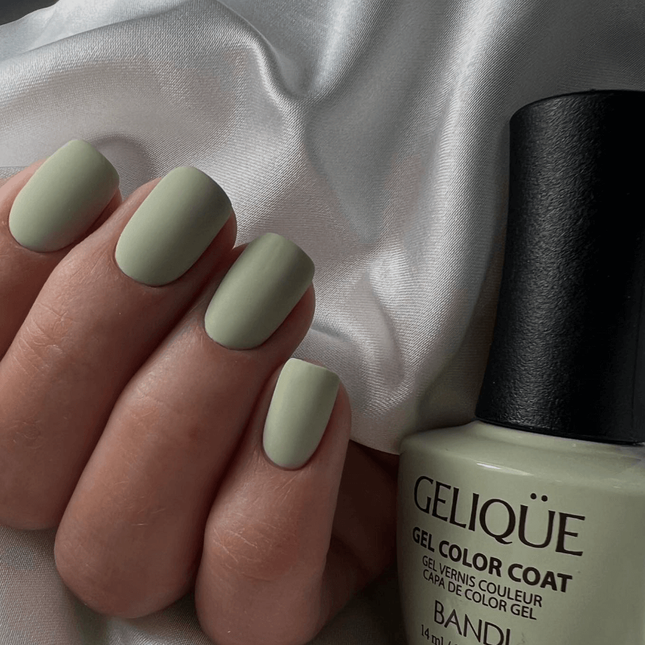matte olive green nails