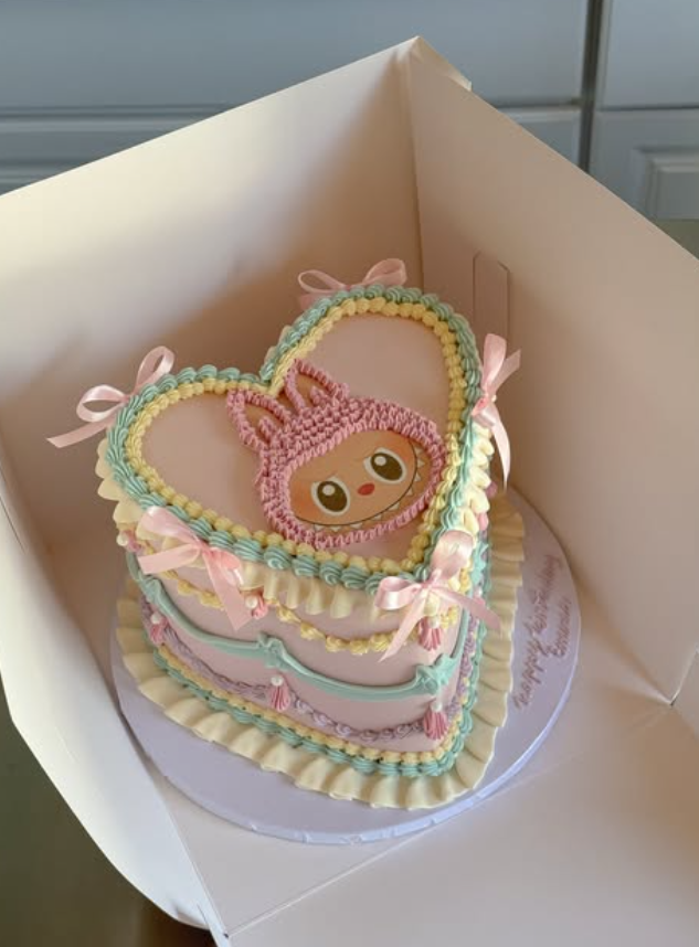 Coquette Bow Labubu Cake