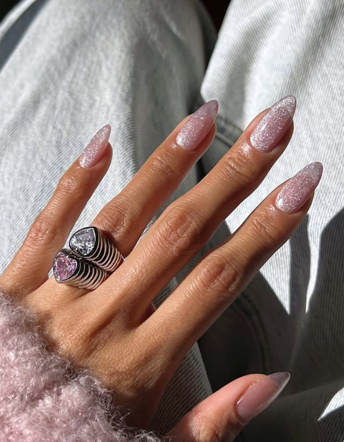 sugar plum glitter nails