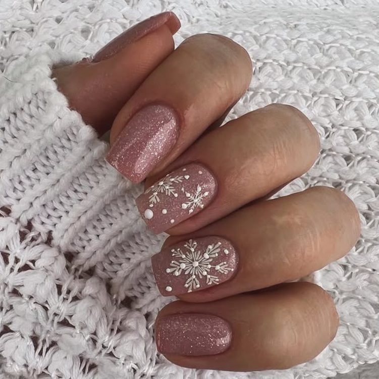 vintage snowflake nails