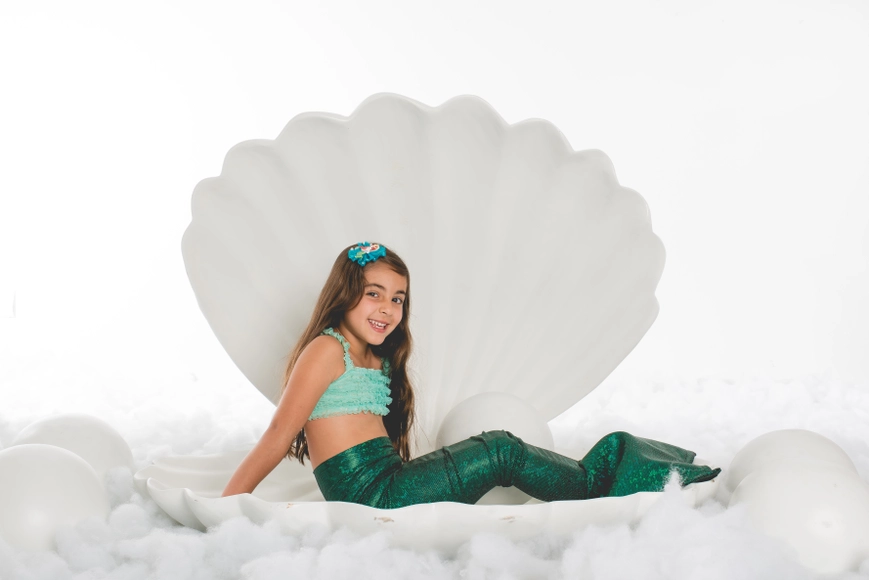 Tulle Mermaid Hair Clip- Ocean Blue - Image 3