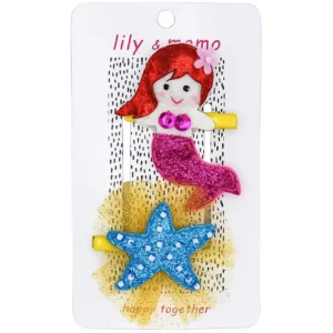 Seaside Mermaid Hair Clips- Yellow and Pink