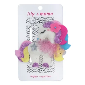 Pastel Marshmallow Unicorn Hair Clip- Multi
