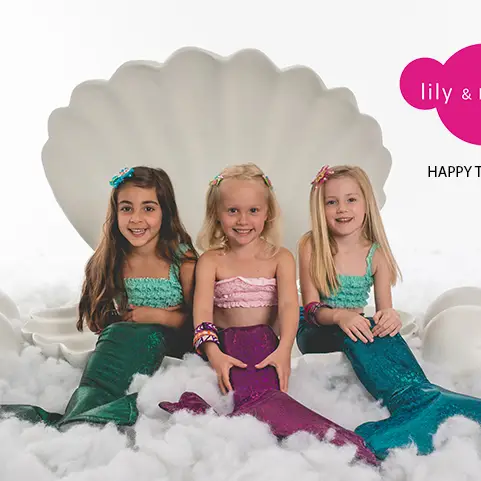 Tulle Mermaid Hair Clip- Ocean Blue - Image 2