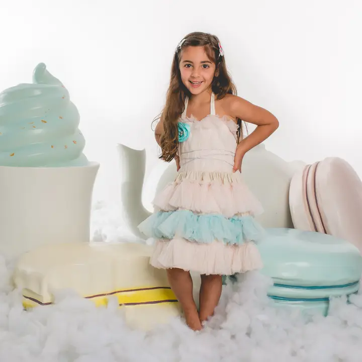 Snow Princess Hair Clips- Aqua and White - Image 2