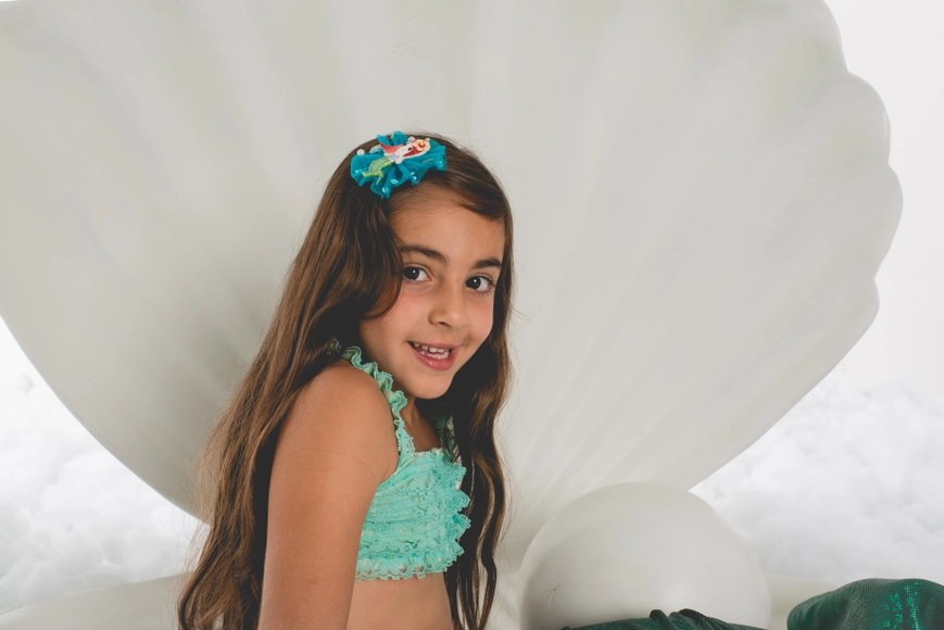 Tulle Mermaid Hair Clip- Ocean Blue - Image 4