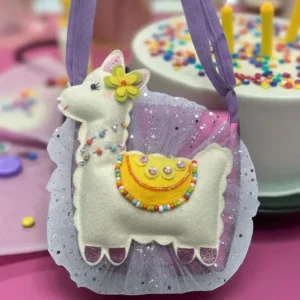 Beaded Llama Bag- Pretty Purple
