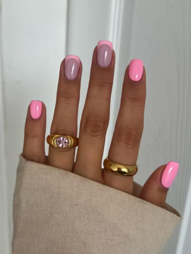 Barbie pink french manicure