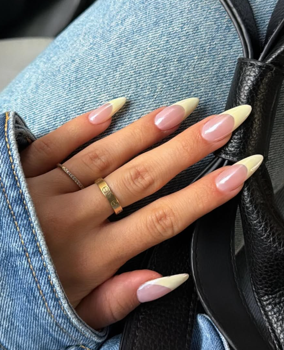 butter yelllow long nails